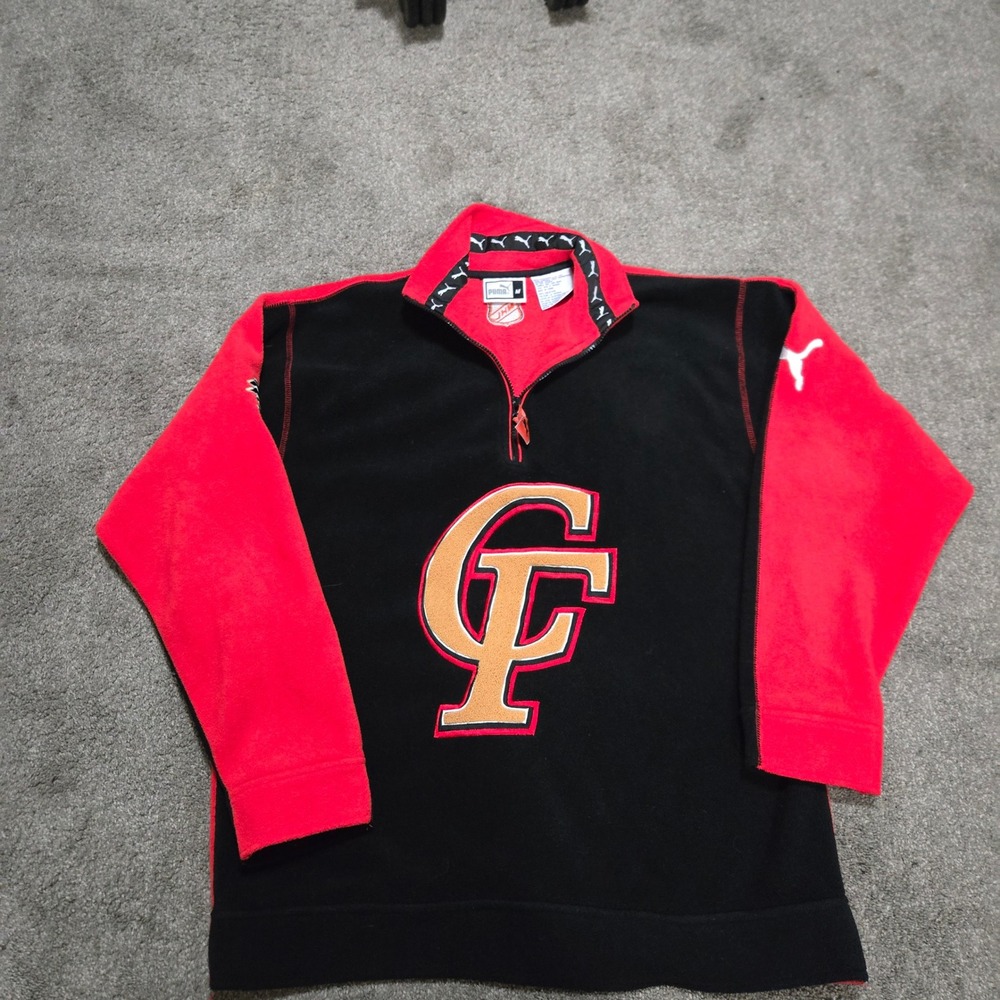 Puma NHL Calgary Flames‎ Fleece Pullover Quarter Zip Sweatshirt - Mens